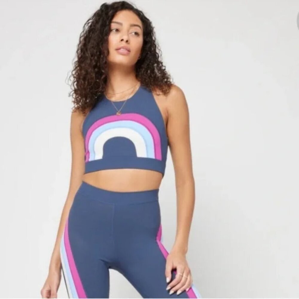 L*Space Chasing Rainbows Sports Bra Top M